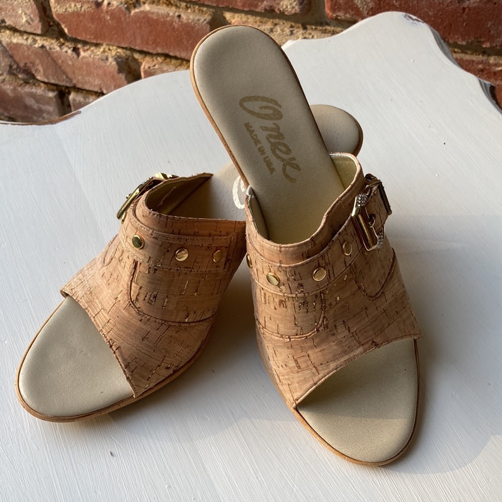 EUC Onex Made in USA Slip On Heeled Sandals Woman’s Size 10